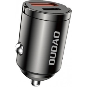 Dudao R3MAX 48W QC PD mini car charger - black