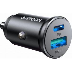 Joyroom JR-CCN05 30W USB-A USB-C mini car charger - black