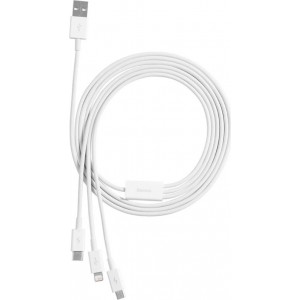 Baseus cable 3in1 Superior USB - Lightning + USB-C + microUSB 1,5 m 3,5A white