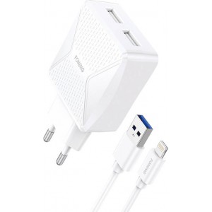 Foneng Charger Foneng EU35 12W 2x USB-A with Lightning cable 2.4A