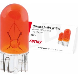 Amio Halogen bulbs WY5W T10 5W W2.1x9.5d AMBER 12V 10szt.