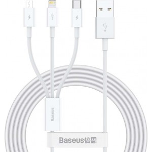 Baseus cable 3in1 Superior USB - Lightning + USB-C + microUSB 1,5 m 3,5A white