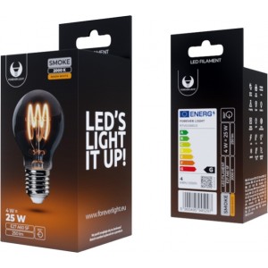 Telforceone LED Bulb Filament E27 A60 4W 230V 2000K 250lm SF smoked Forever Light