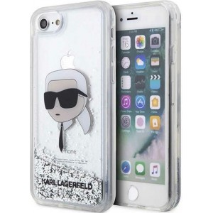 Karl Lagerfeld case for iPhone 7 / 8 / SE KLHCI8LNKHCH silver HC Liquid Glitter NFT Karl's Head