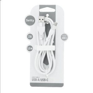 Setty USB - USB-C cable 1,2 m 2A KSA-C-1.220 white