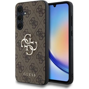 Guess case for Samsung Galaxy A35 GUHCSA354GMGBR brown HC PU big 4G metal logo