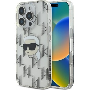 Karl Lagerfeld case for iPhone 16 Pro 6,3" KLHCP16LHKLPKHT transparent Hard IML Karl Head Electroplated