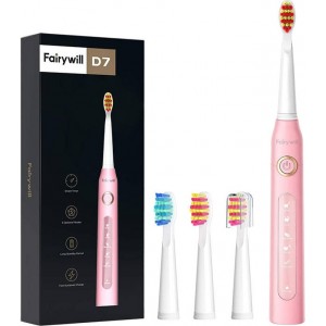 Fairywill Sonic toothbrush with head set FairyWill FW507 (pink