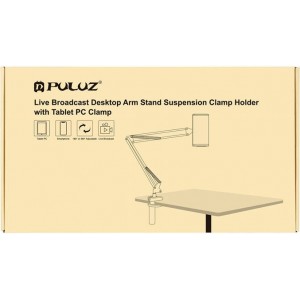 Puluz Desk stand Puluz with phone/tablet holder (black)