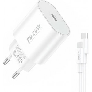 Foneng Fast charger Foneng 1x USB EU39 20W + USB Type C cable