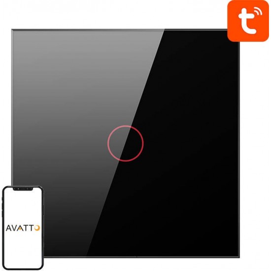 Avatto Smart Light Switch ZigBee Avatto ZTS02-EU-B1 1 Way TUYA (black)