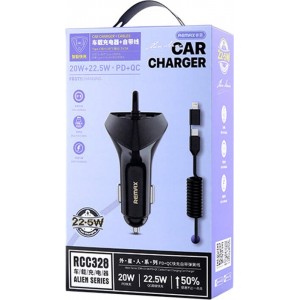 Remax Cabled car charger Remax RCC328 20V+22,5W PD+QC