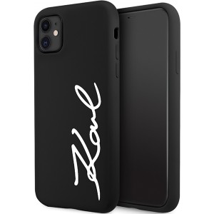 Cg Mobile Sas Karl Lagerfeld case for iPhone 11 / XR KLHCN61SKSVGK black hardcase Silicone Signature