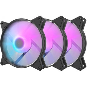 Darkflash Computer Fan Set Darkflash C6,  RGB, 3in1 120x120 (black)