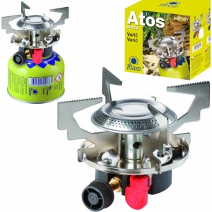 Meva Gas camping stove with gas cartridges (thread or valve) ATOS piezo igniter 1.8kW