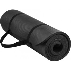 Alogy Yoga Fitness Pilates exercise mat gymnastic 185x58 1cm Alogy anti-slip waterproof Black