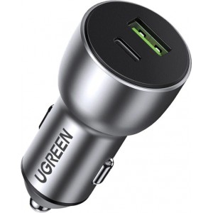 Ugreen Car Charger USB / USB Type C Quick Charge 3.0 Power Delivery 36W 3A Gray (CD213 60980)