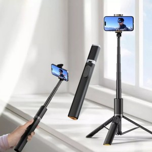 4Kom.pl Selfie stick Bluetooth Stick Tripod for phone photos L08S black