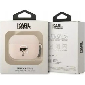 Karl Lagerfeld Protective case for headphones Karl Lagerfeld KLAPRUNIKP for Apple AirPods Pro cover pink/pink Silicone Karl Head 3D