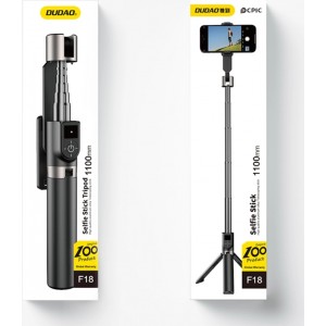 Dudao Selfie stick / telescopic pole with tripod Dudao F18B - black