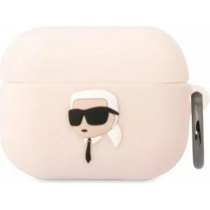 Karl Lagerfeld Protective case for headphones Karl Lagerfeld KLAPRUNIKP for Apple AirPods Pro cover pink/pink Silicone Karl Head 3D