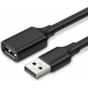 Ugreen USB (male) - USB (female) 2.0 extension cable 480Mb/s 1.5m black (US103)