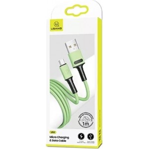 4Kom.pl USAMS Cable U52 microUSB 2A Fast Charge 1m green