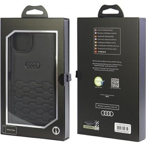 Audi case for iPhone 15 Plus 6,7" black GT Synthetic Leather