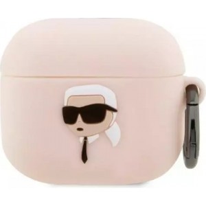 Karl Lagerfeld Protective case for headphones Karl Lagerfeld KLA3RUNIKP for Apple AirPods 3 cover pink/pink Silicone Karl Head 3D