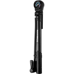 Rockbros 42310006001 bicycle pump with pressure gauge - black