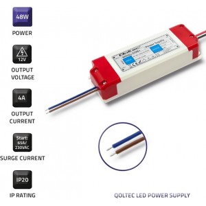 Qoltec LED impulse power supply IP20 | 48W | 12V | 4A