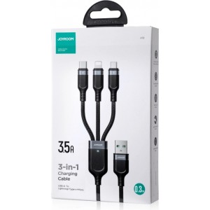 Joyroom Multi-Use Series S-A18 3in1 USB-A - Lightning / USB-C / micro USB cable 0.3m - black