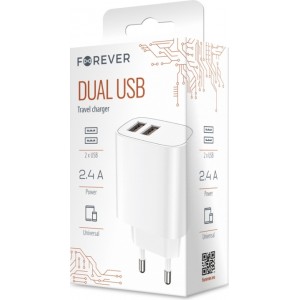 Telforceone S.a. Forever wall charger 2xUSB 2,4A LS-03 white