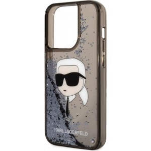 Karl Lagerfeld case for iPhone 14 Pro Max 6,7" KLHCP14XLNKHCK black hardcase Glitter Karl Head