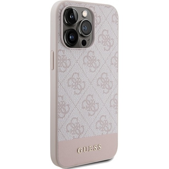 Cg Mobile Sas Guess case for iPhone 14 Pro 6,1" GUHCP14LG4GLPI pink HC PC/TPU 4G PU BOTTOM STRIPE