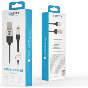 Forever Modern cable USB - Lightning 1,0 m 2A black