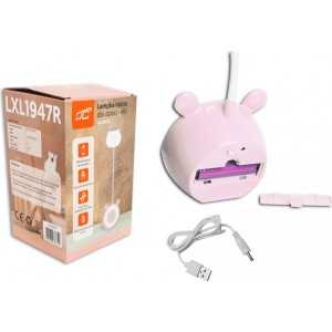 LED Teddy bear desk Lamp 3W, 3000/4500/6000K, adjustable, 1200mAh, pink,  LTC