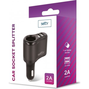 Setty car socket splitter RGS-01 2x USB 2A