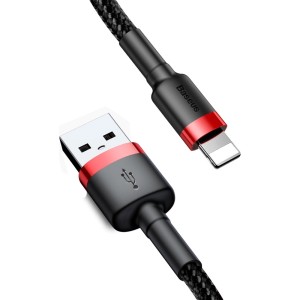 Baseus Cafule USB-A / Lightning 1.5A QC 3.0 cable 2 m - black and red