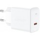 Acefast charger GaN USB Type C 30W, PD, QC 3.0, AFC, FCP white (A21 white)