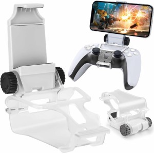 4Kom.pl Phone holder for Gamepad for Sony PlayStation 5 PS5 DualSense Clip mount White