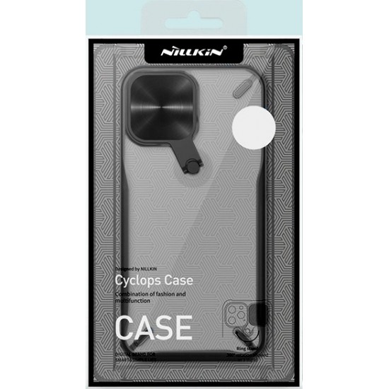 Nillkin Cyclops Case durable case with camera cover and foldable stand for iPhone 13 black