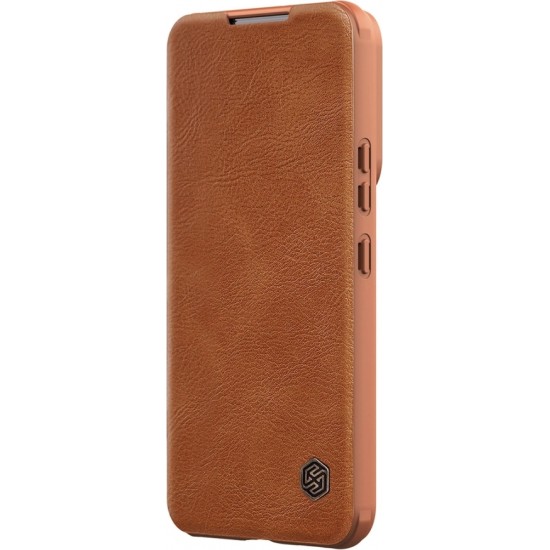 Nillkin Qin Leather Pro Case Case for Samsung Galaxy S22+ (S22 Plus) Camera Protector Holster Cover Flip Case Brown