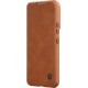 Nillkin Qin Leather Pro Case Case for Samsung Galaxy S22+ (S22 Plus) Camera Protector Holster Cover Flip Case Brown