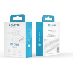 Forever cable USB - USB-C 1,0 m 3A white