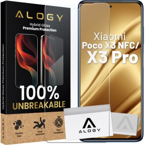 Alogy Hybrid Glass for Xiaomi Poco X3 NFC / X3 Pro for Alogy Flexi Glass 9H Case Friendly Flat Screen Protector