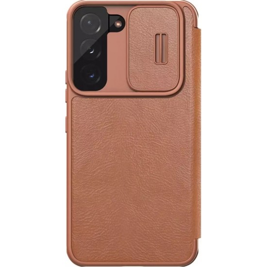 Nillkin Qin Leather Pro Case Case For Samsung Galaxy S22 (S22 Plus) Camera Protector Holster Cover Flip Case Brown