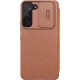 Nillkin Qin Leather Pro Case Case For Samsung Galaxy S22 (S22 Plus) Camera Protector Holster Cover Flip Case Brown