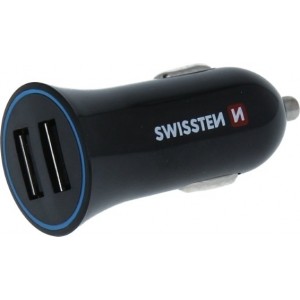 Swissten Автомобильная зарядка 12V - 24V / 1A+ 2.1A + кабель Micro USB 1.5m