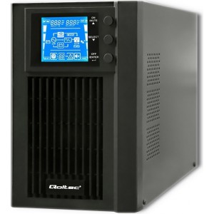 Qoltec Uninterruptible Power Supply UPS On-line | Pure Sine Wave | 1kVA | 800W | LCD | USB